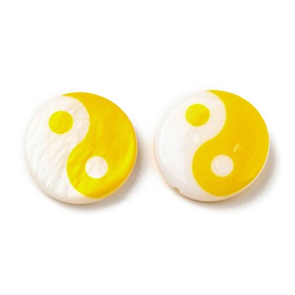 Printed Natural Freshwater Shell Beads