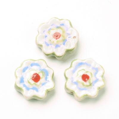 Handmade Porcelain Flower Beads