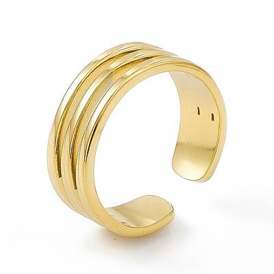 Ion Plating(IP) 304 Stainless Steel Cuff Ring for Women