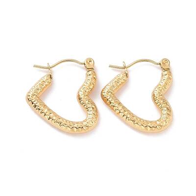 Ion Plating(IP) 304 Stainless Steel Heart Hoop Earrings for Women