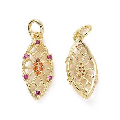 Brass Micro Pave Colorful Cubic Zirconia Pendants