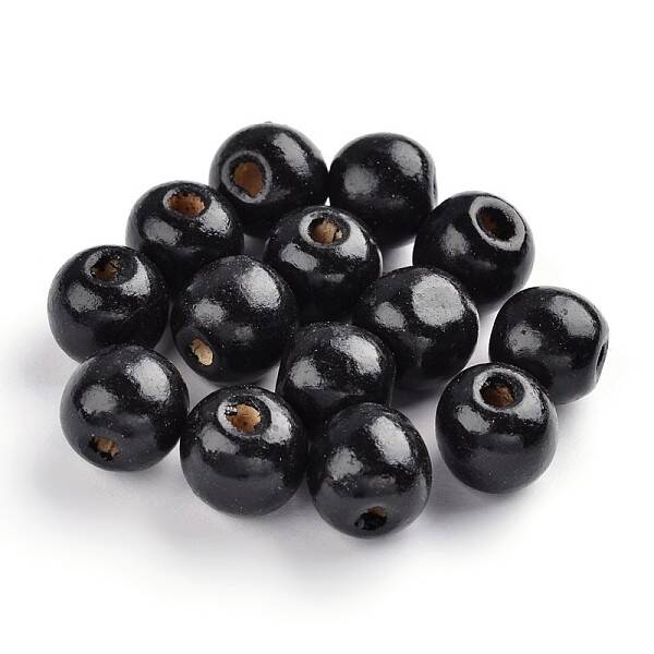 Dyed Natural Wood Beads