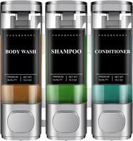 Shampoo Dispenser for Shower, 3 in 1 Bathroom Soap Dispenser No Drilling & Drilling Shower Shampoo Dispenser 3 Chamber Shower...