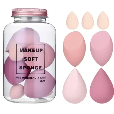 Multi-use Beauty Makeup Sponge Set, 7 Counts/set Soft Makeup Sponges, Portable Makeup Accessories for Women & Girls Gift