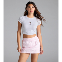Just A Girl Mid-Rise Striped Boxer Skort