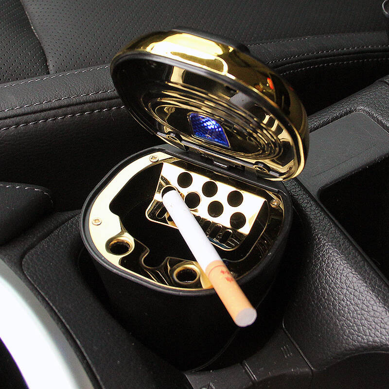 USB Rechargeable Smokeless Car Ashtray – Portable, Smell-Proof with LED Lid