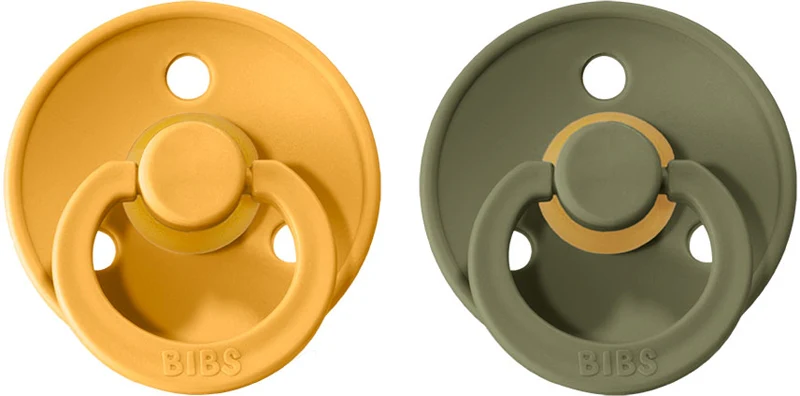 BIBS Color Natural Rubber Size 1: 0+ months Honey Bee / Olive pacifier 2 pcs
