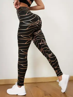 Women's High Waist Sports Leggings, Breathable Comfortable Skinny Pants, High Stretch Seamless Yoga Legging, Ladies Sportswea...