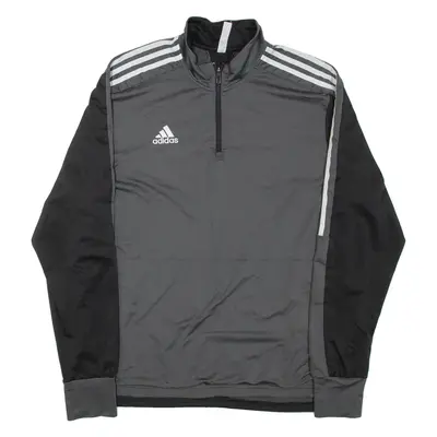 ADIDAS 1/4 Zip Mens Track Jacket Grey XL