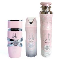 LATTAFA YARA PERFUME, YARA SPRAY & AIR FRESHENER ( 3 COMBO SET ) Floral Fragrance Pack Bottle Gift Prop Tropical Scented Scen...