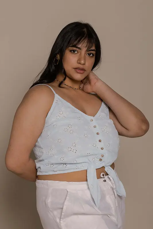 Pool Day Tan Lines Top in Blue | Color: Summer Blue | Size: XL