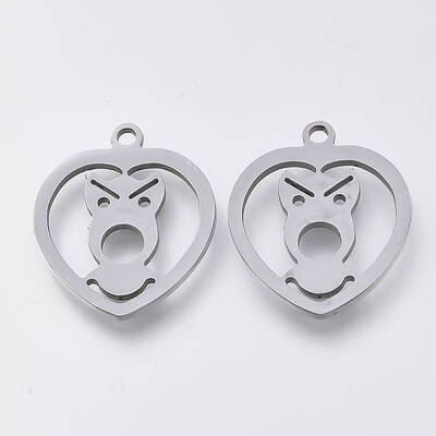 Non-Tarnish 201 Stainless Steel Puppy Pendants