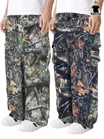 Plus Size All Over Print Elastic Waist Cargo Pants, Casual Comfy Straight Leg Trousers for Outdoor Daily Wear,  Pants for Men...
