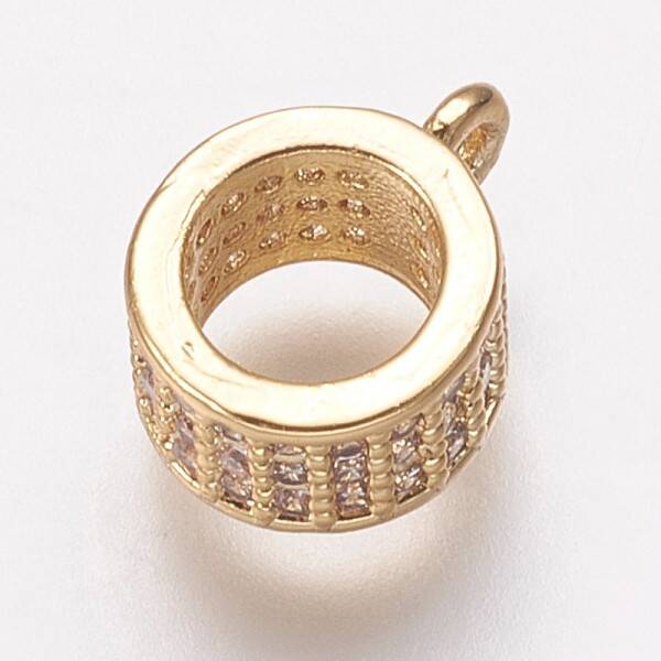 Brass Cubic Zirconia Tube Bails