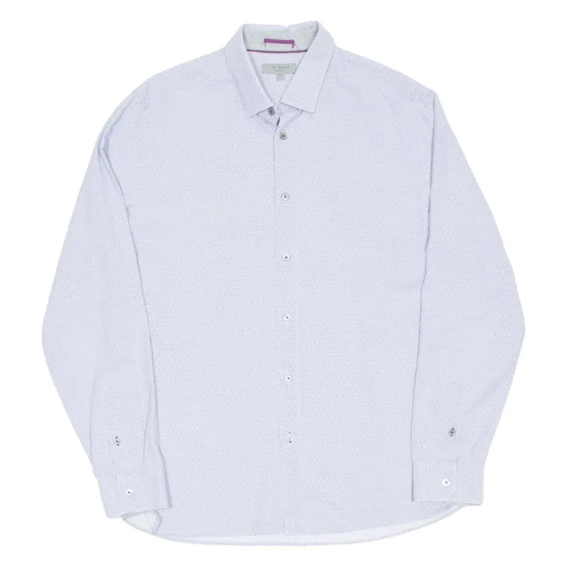 TED BAKER Mens Shirt Blue Spotted Long Sleeve L
