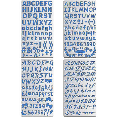 BENECREAT 4PCS 4x7 Inch Mixed Letter Number Metal Stencils for Wood carving