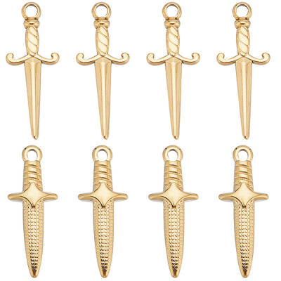 12Pcs 2 Styles 201 & 304 Stainless Steel Pendants