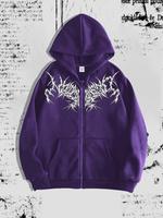 Men's Solid Color Zip Up Hoodie, Regular Fit Casual Long Sleeve Hooded Sweatshirt for Fall & Winter, Men's Clothes for Daily ...