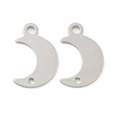 925 Sterling Silver Moon Connector Charms