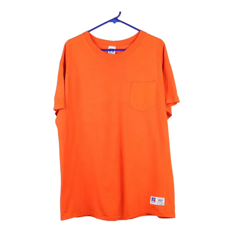 Russell Athletic T-Shirt - XL Orange Cotton