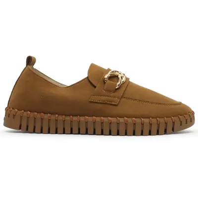 Ilse Jacobsen Tulip 3976 Textile Women's Slip On Shoes - Cashew Cashew - Size:US 9 Women