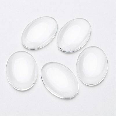Transparent Oval Glass Cabochons
