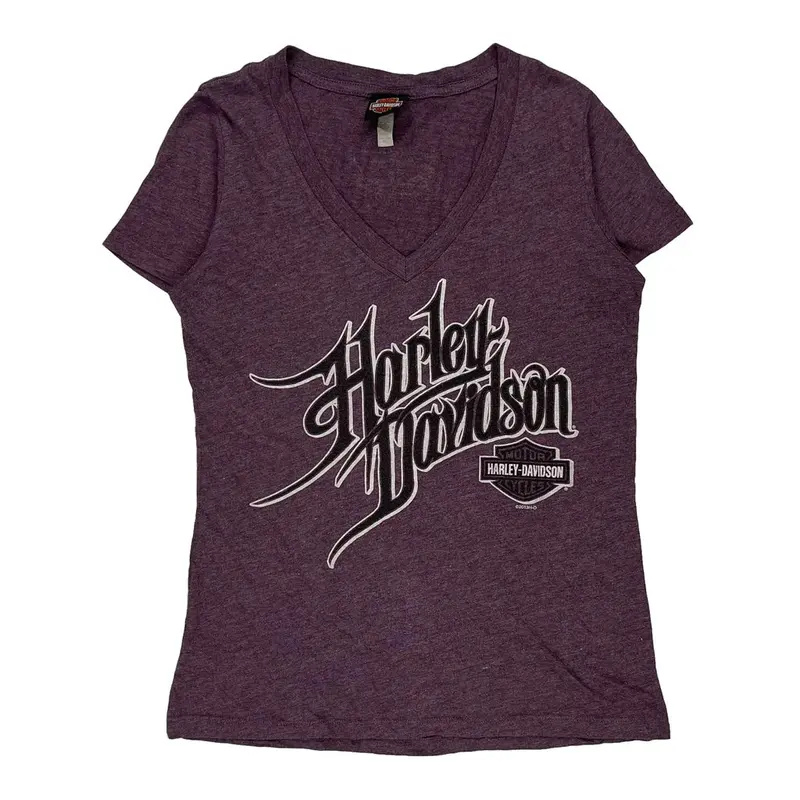 Harley Davidson T-Shirt - XL Purple Cotton Blend