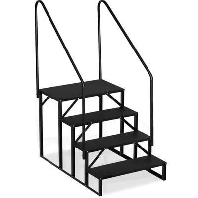 Garvee RV Steps with Handrail,660 Lbs Heavy-Duty 4 Step Camper Entry Step Stairs with Anti-Slip Panel, Mobile Home Stairs Out...