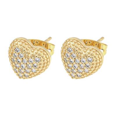 Brass Micro Pave Cubic Zirconia Ear Studs