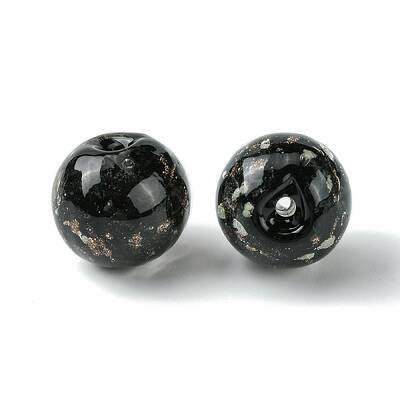 Luminous Handmade Gold Sand Lampwork Beads