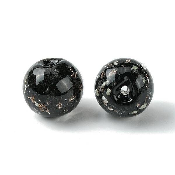 Luminous Handmade Gold Sand Lampwork Beads