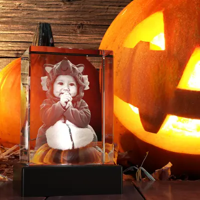 3D Halloween Engraving Crystal - Rectangle-Standard / Small