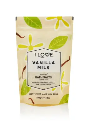 I Love, Signature Collection, Vanilla Milk, Bath Salt, 500g