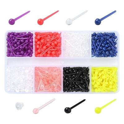 7 Colors Plastic Tiny Ball Stud Earrings