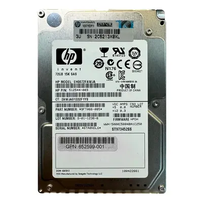 EH0072FAWJA HP 72GB 6Gb/s SAS 15000 2.5-inch Hard Drive