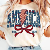 1776 America 4th Of July T Shirt, 4th Of July Coquette Bow T Shirt, Land Of The Free T Shirt, Fourth Of July Independence Day...