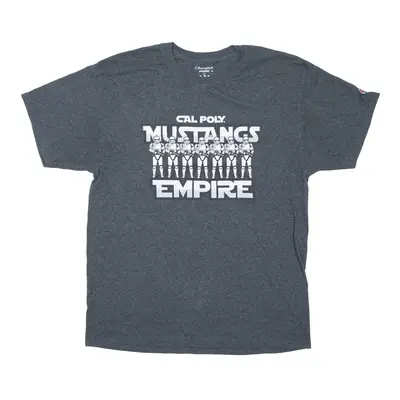 CHAMPION Calpoly Mustangs Empire Star Wars USA T-Shirt Grey Short Sleeve Mens L