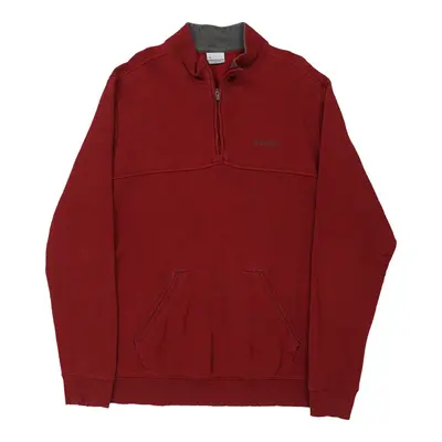 Columbia 1/4 Zip - XL Red Cotton