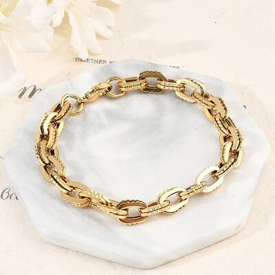 304 Stainless Steel Double Cable Link Chain Bracelets for Women Men