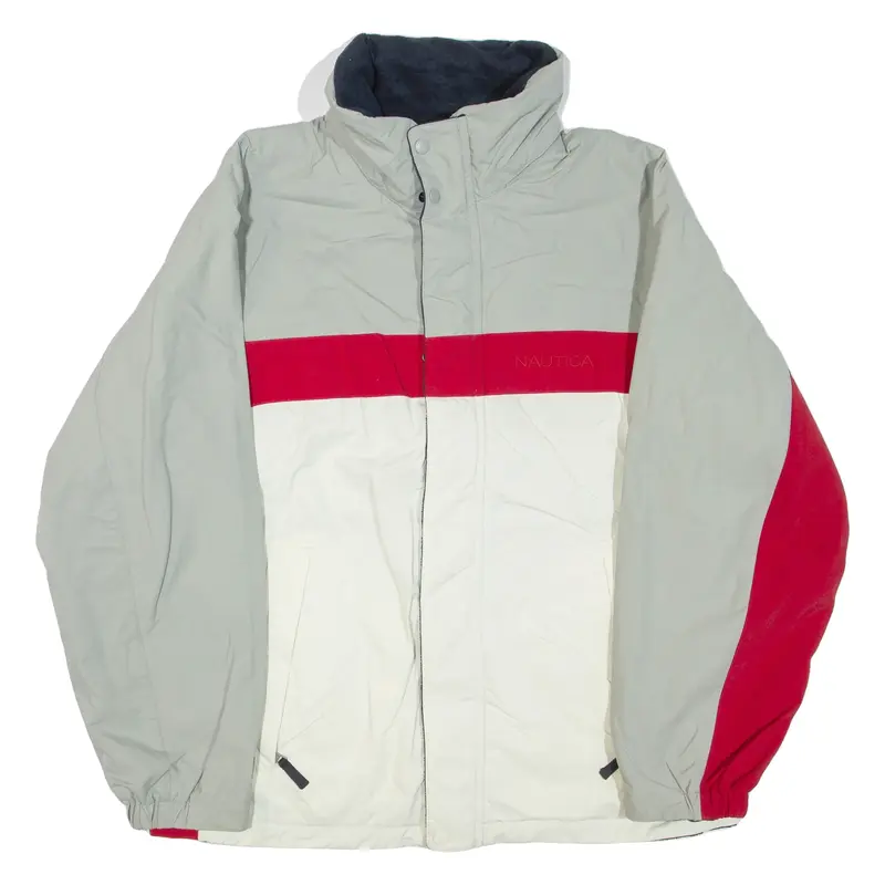 NAUTICA Mens Jacket Grey Nylon Colourblock XL