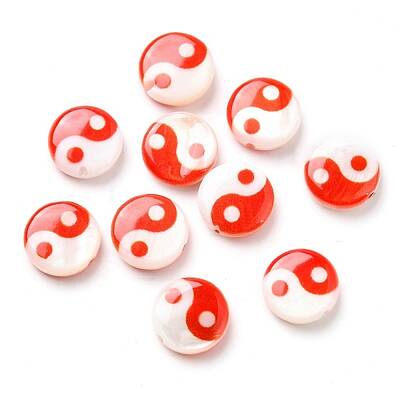Printed Natural Freshwater Shell Beads