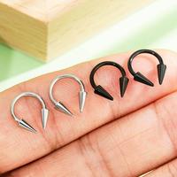 Oufer 16G 4PCS Spike Ends Septum Ring Circular Barbell