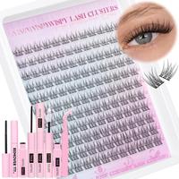 Wispy Lash Clusters Kit  Lash Extension Kit 9-12MM Cluster Eyelash Extensions Kit DIY Eyelash Extension Kit C Curl Individual...