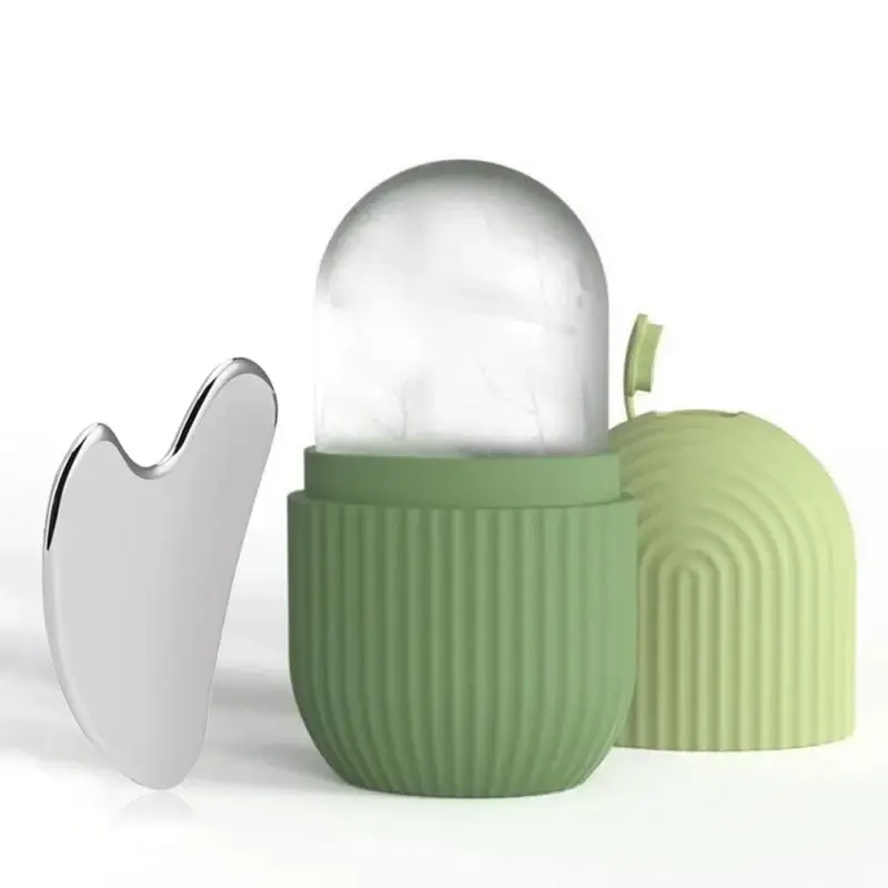 2 in 1 Skin Care Beauty Ice Balls, Facial Roller Ice Mold & Gua Sha Board, Lifting Contouring Tool Ice Face Massager, Summer ...