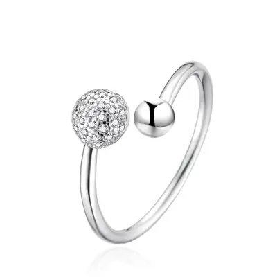 Agato AGT-R31W Silver Open Sparkling Ring - Circuit: 52mm