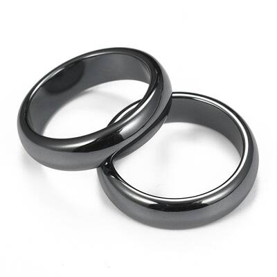 Non-Magnetic Synthetic Hematite Finger Rings