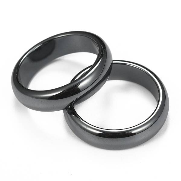 Non-Magnetic Synthetic Hematite Finger Rings