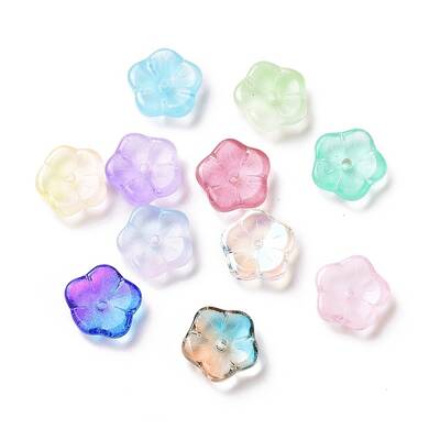 Transparent Spray Painted Glass Beads