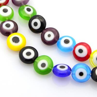 Handmade Evil Eye Lampwork Bead Strands