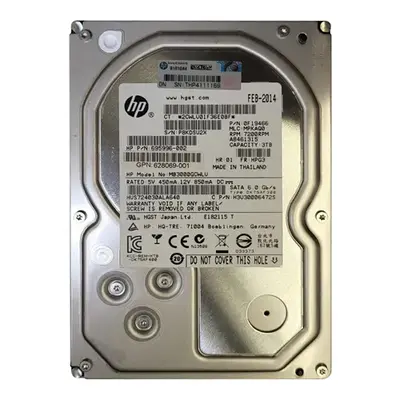 628069-001 HP 3TB 6Gb/s SATA 7200 3.5-inch 64MB Hard Drive